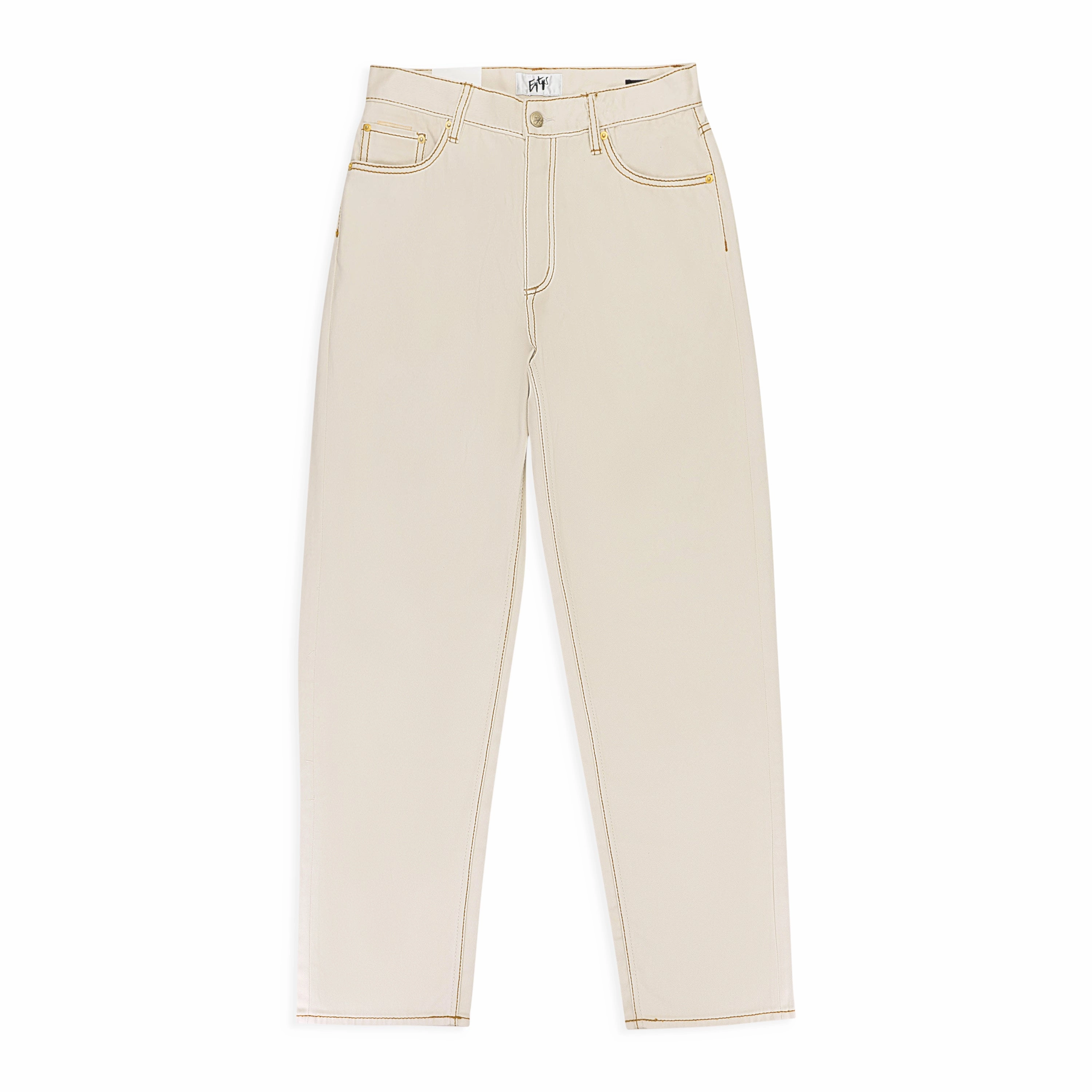 BENZ TWILL ECRU STRAIGHT FIT JEANS Luxury Minimalist