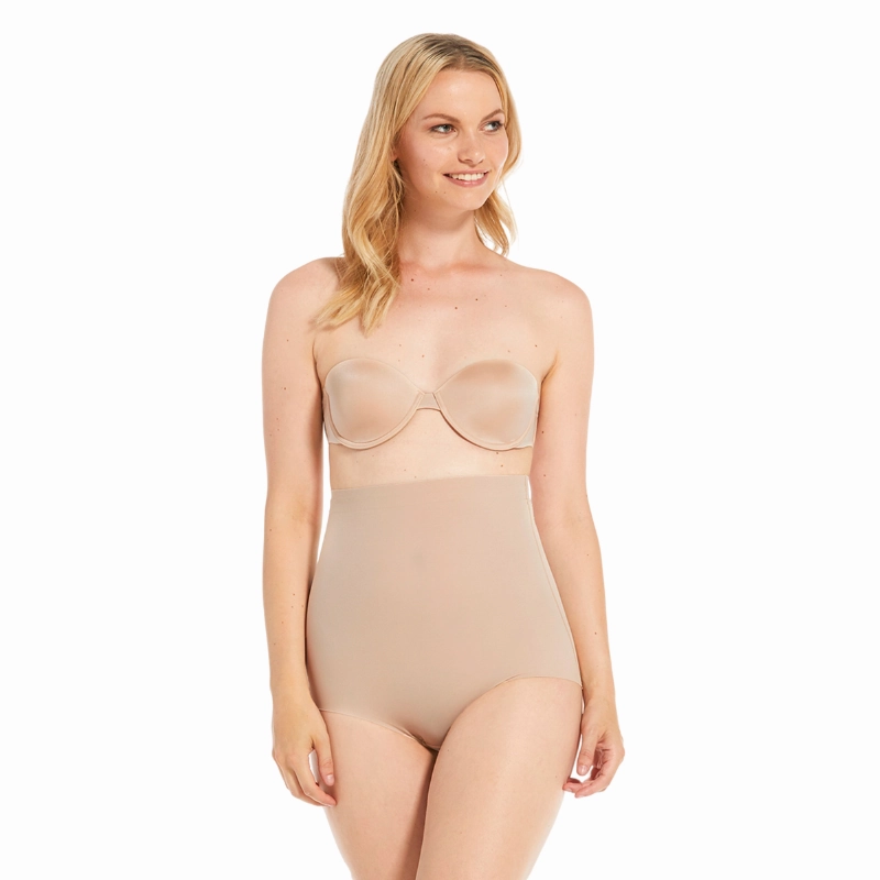 MAGIC Bodyfashion Shapewear Women's L Latte Maxi Sexy High-Waisted Brief JDM049 Breathable fabric QuickDry Material