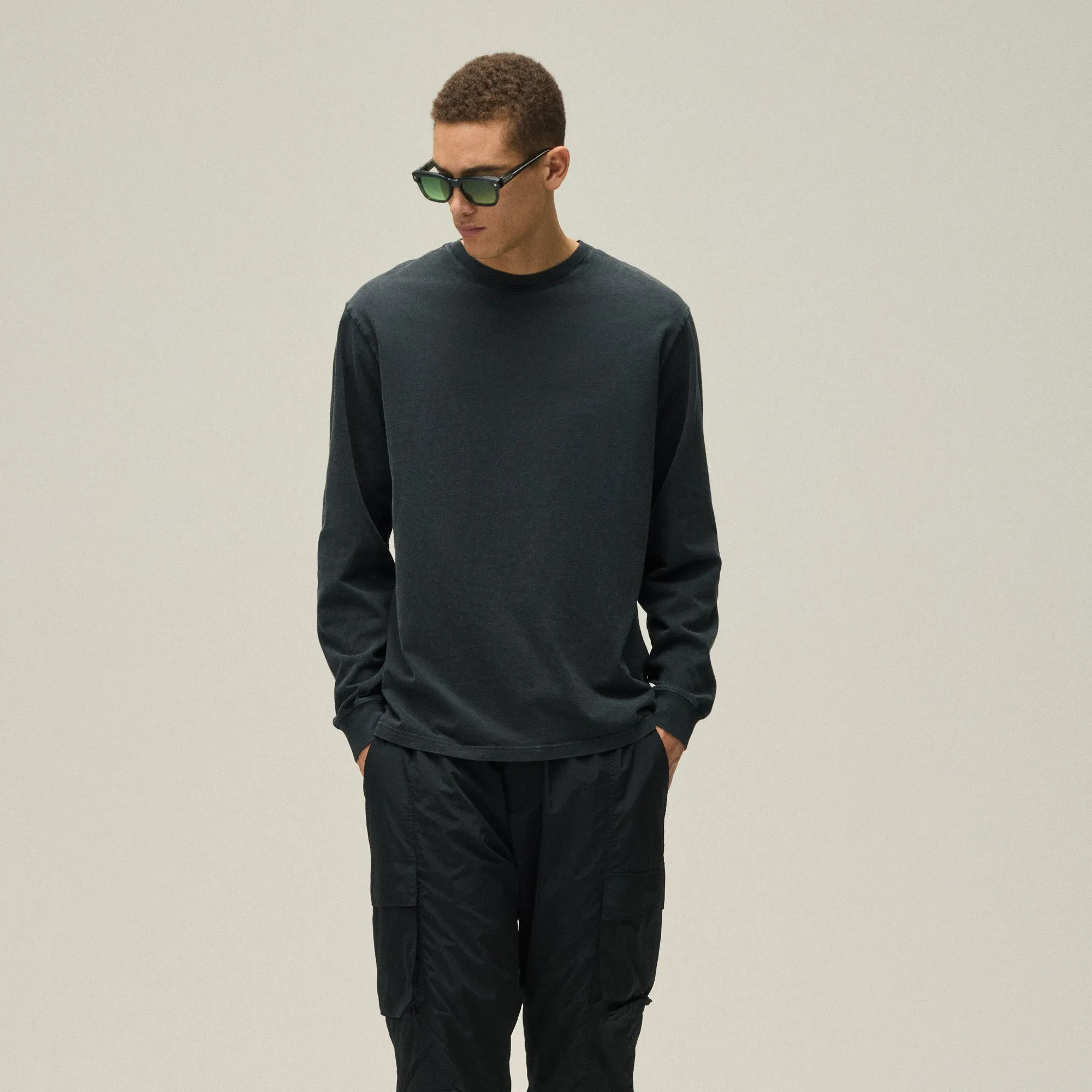 Relaxed Look stain resistant coating Kith Long Sleeve Vintage Tee - Black