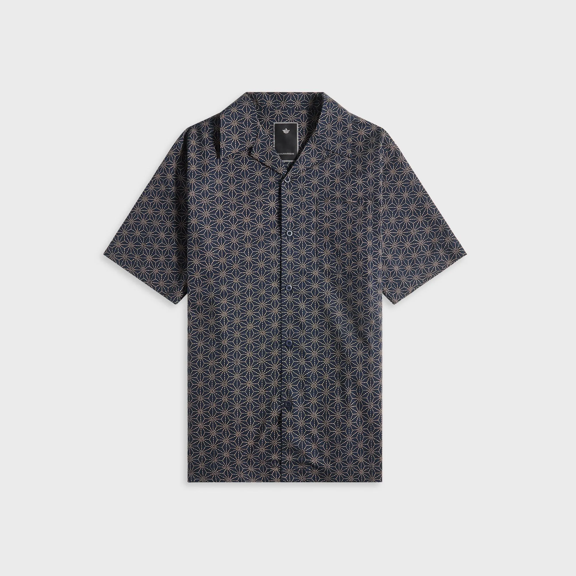 Maharishi Wagara Camp Collar Shirt - Navy High-End Look Friends Meetup