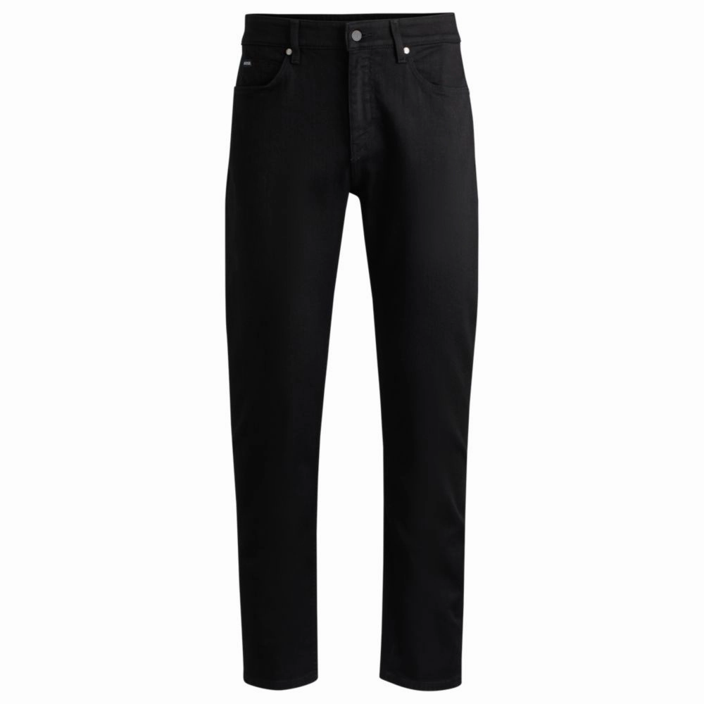 Maine Regular-fit jeans in black super-soft Italian denim Daily Wear Breathable Classic Smart Fit