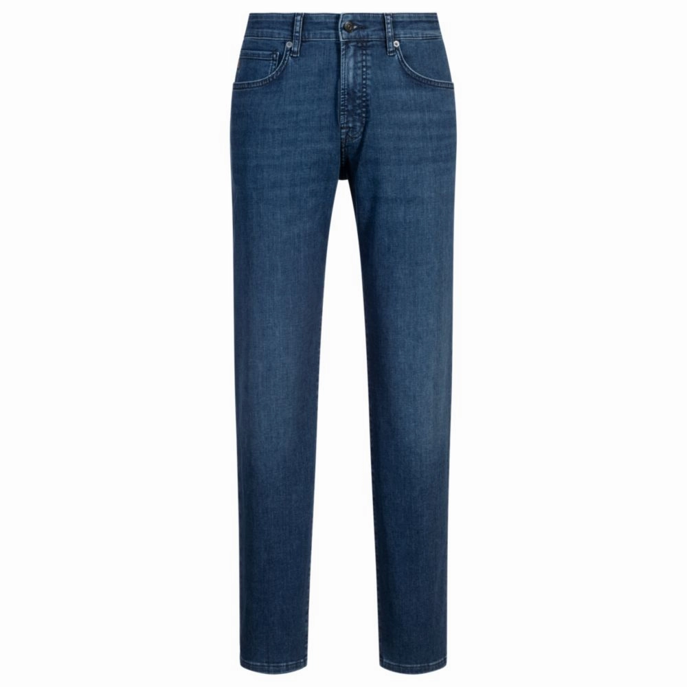 Maine regular-fit jeans in blue soft-motion denim Couple Look Smooth Modern Outfit
