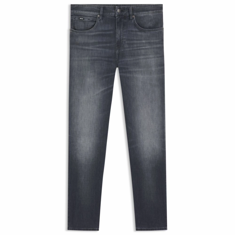 Maine regular-fit jeans in gray Italian denim Four Way Stretch Fabric