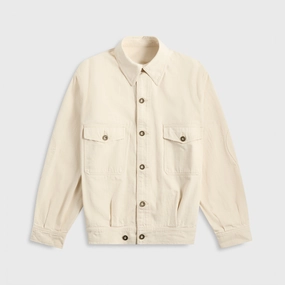 Maison Margiela Utility Jacket - Ivory Wrinkle Free Exterior