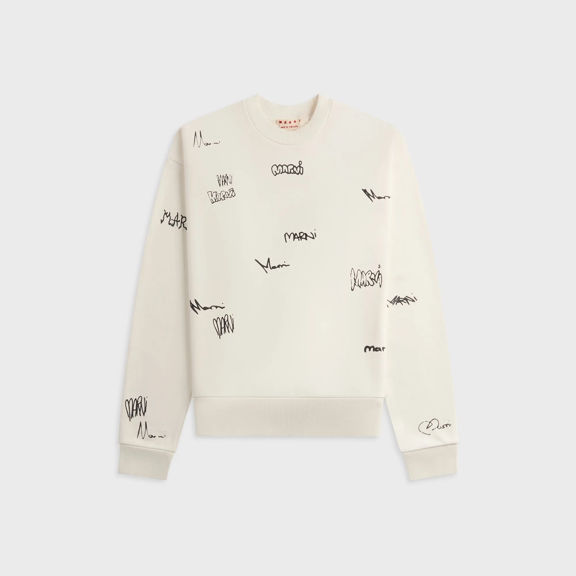 Marni Long Sleeve Sweatshirt - Natural White Drop Shoulder Cut Outdoor Ready