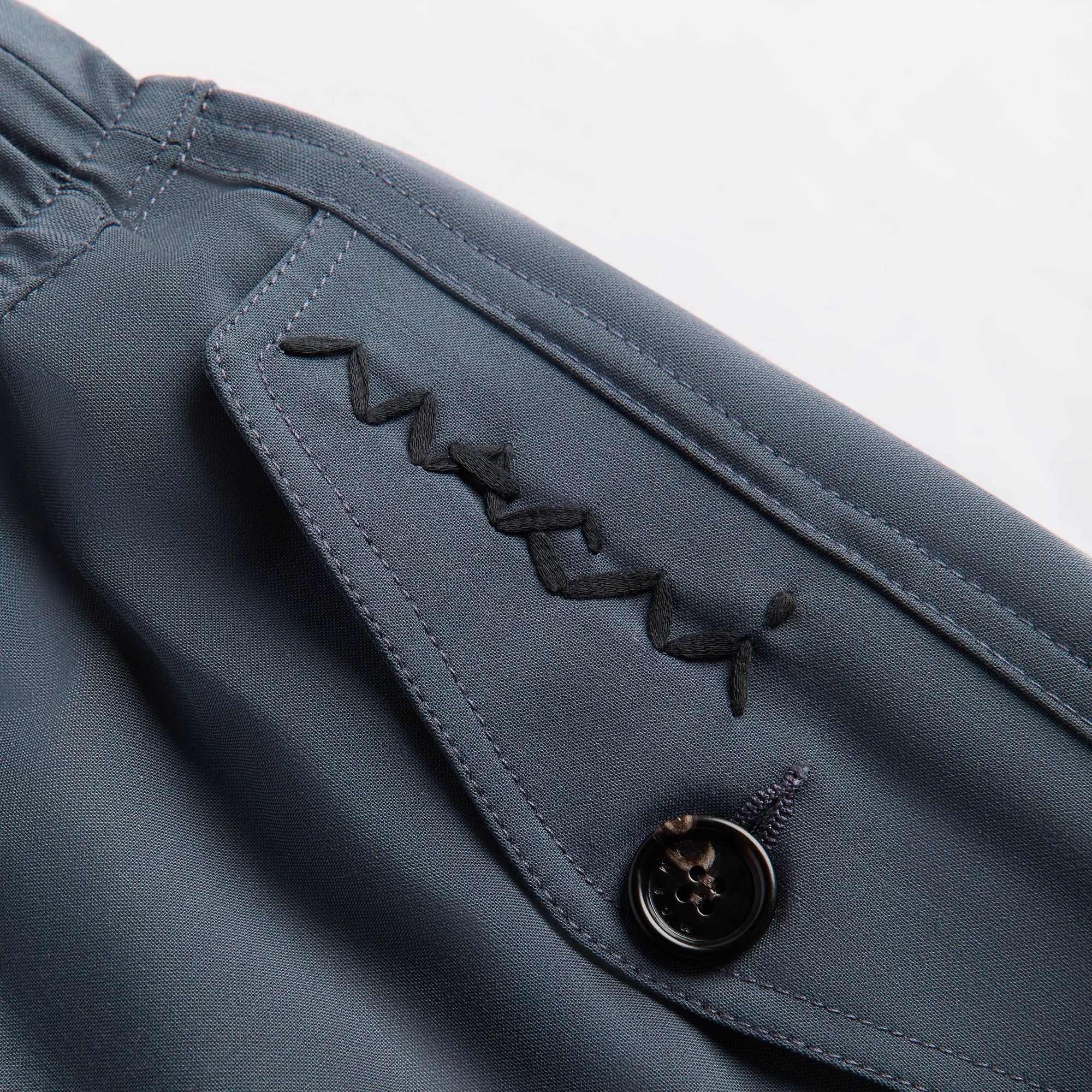 Marni Light Wool Blend Drawstring Cargo Workwear Pants - Dark Ash Quick Release Buckle