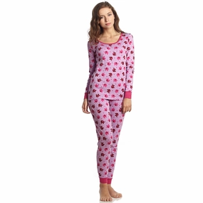 Convertible Features Womens Two Piece Cotton Pajamas Elephant