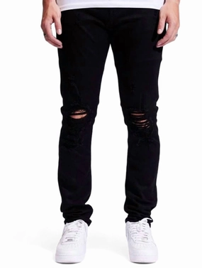Men's Atlantic Denim Jeans In Jet Black Slim Modern Fit And Easy