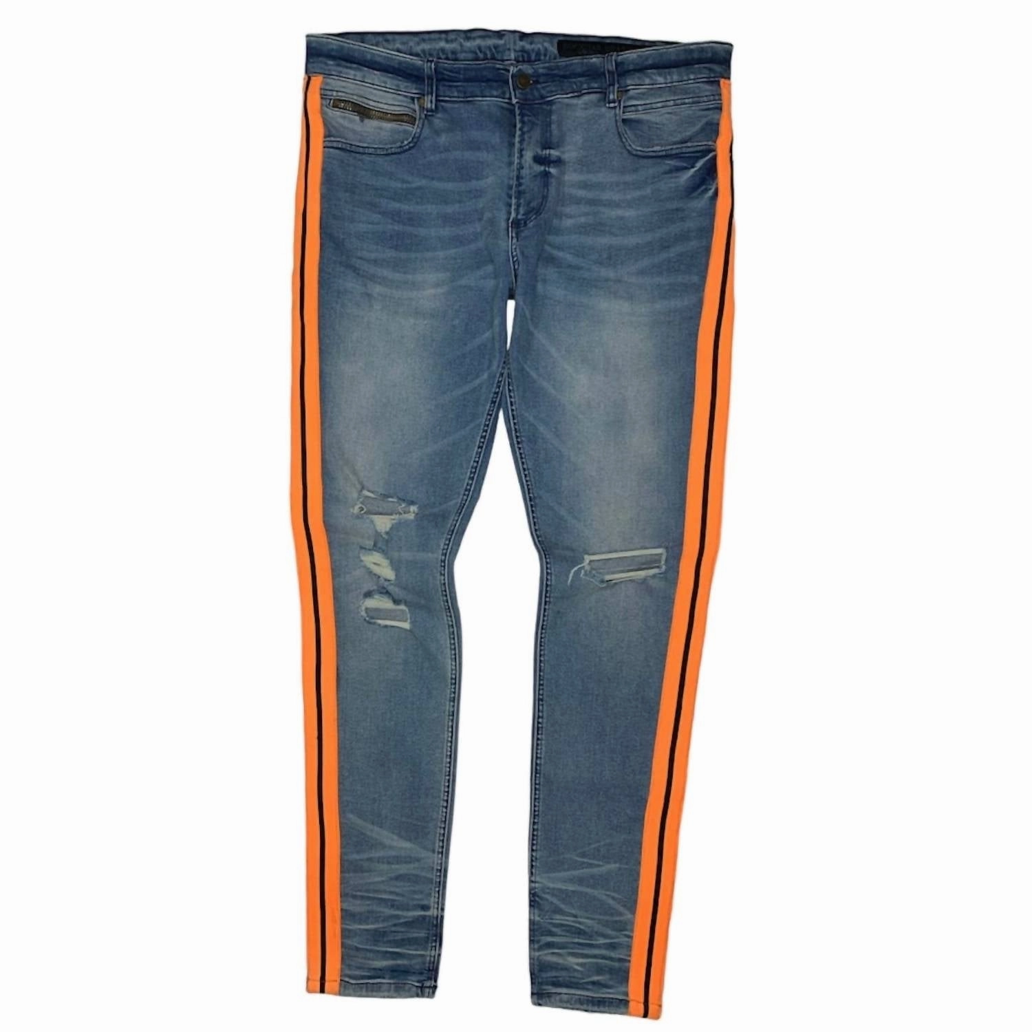 Men's Cedric Denim Jean In Blue/orange Popular Staple