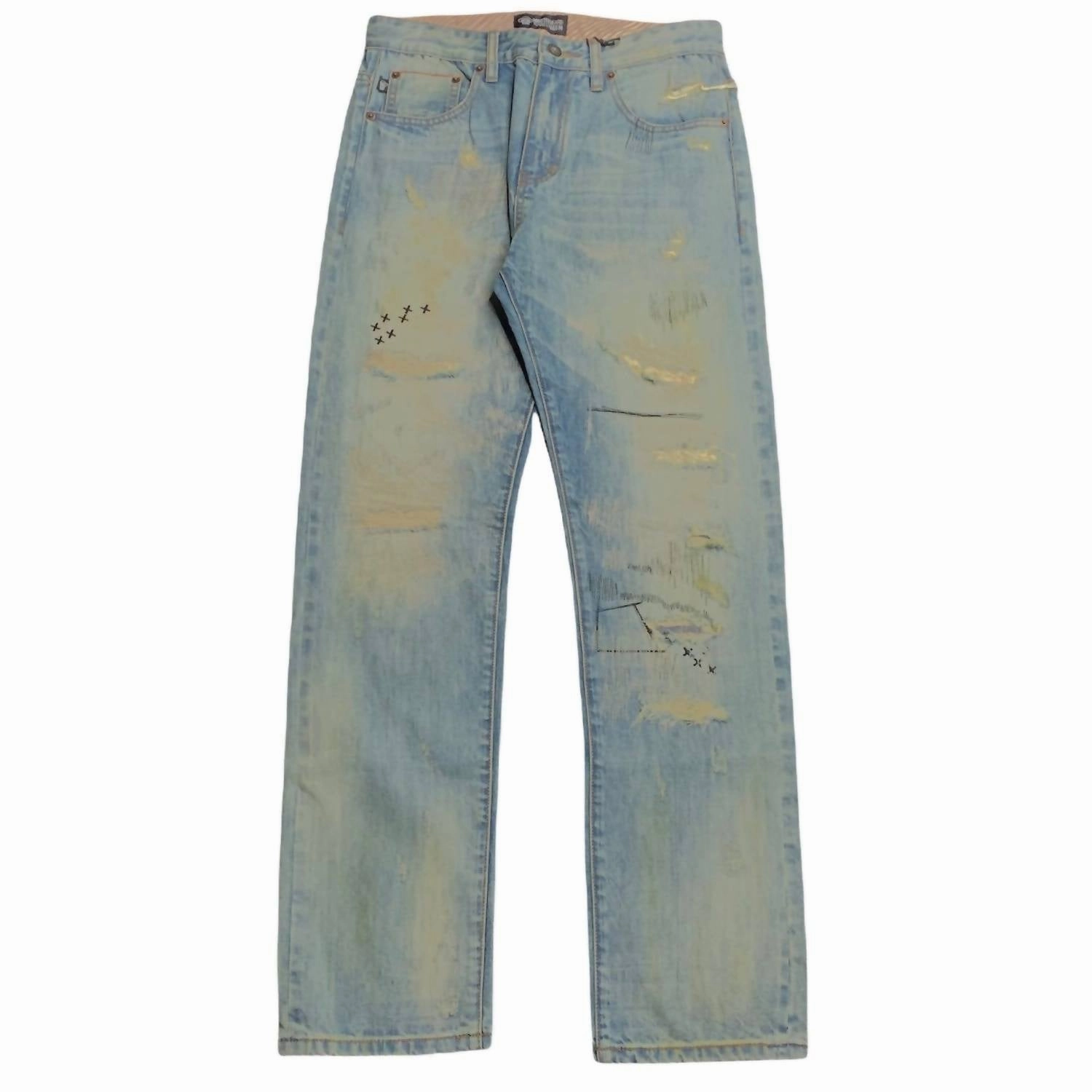 Couple Look Athlete Fit Festival Outfit Simple Utility Men's Destroyed Jeans In 400 Blue