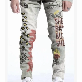 All Fit Design Smooth Minimalist Men's Detention Denim Jeans In Blue