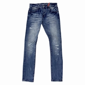 Date Night Loose Vintage Lover Men's Distress Jeans In Med Blue