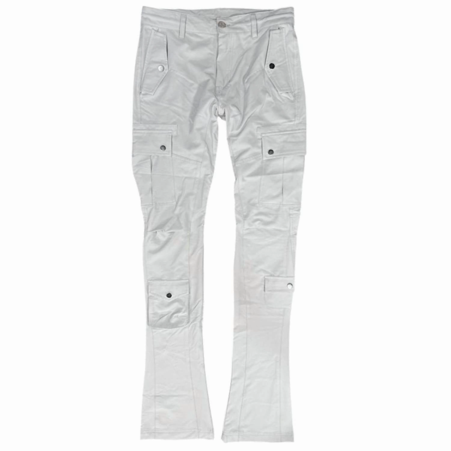 Great Base Men's Flare Flight Cargo Pants In Light Grey