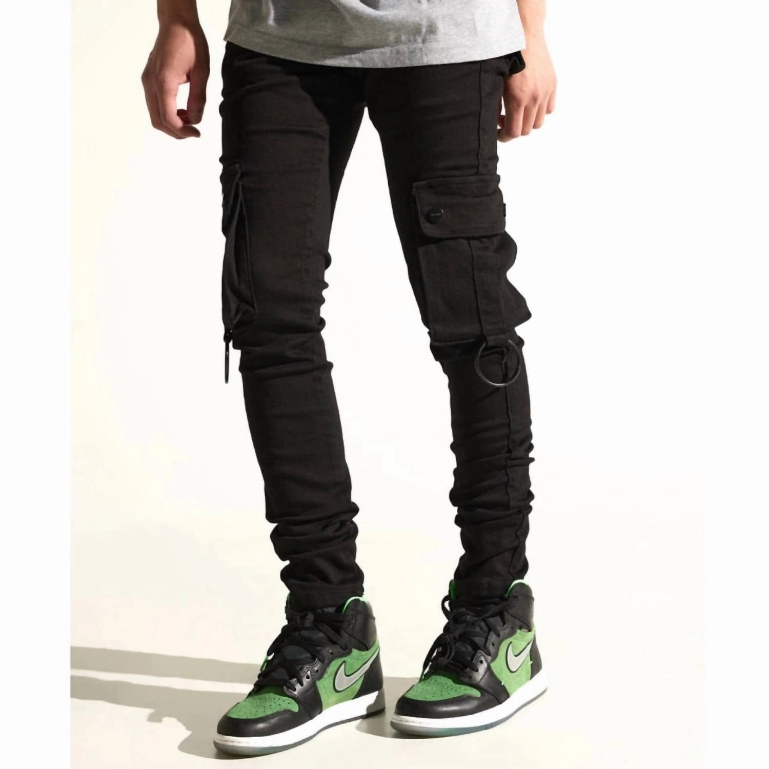 Men's I'll Be There Cargo Jean In Jet Black Cozy Vibe