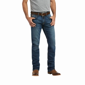 Modern Minimalist Creative Look Men's M5 Stretch Madera Stackable Straight Leg Jean - Length: 42" In Heath