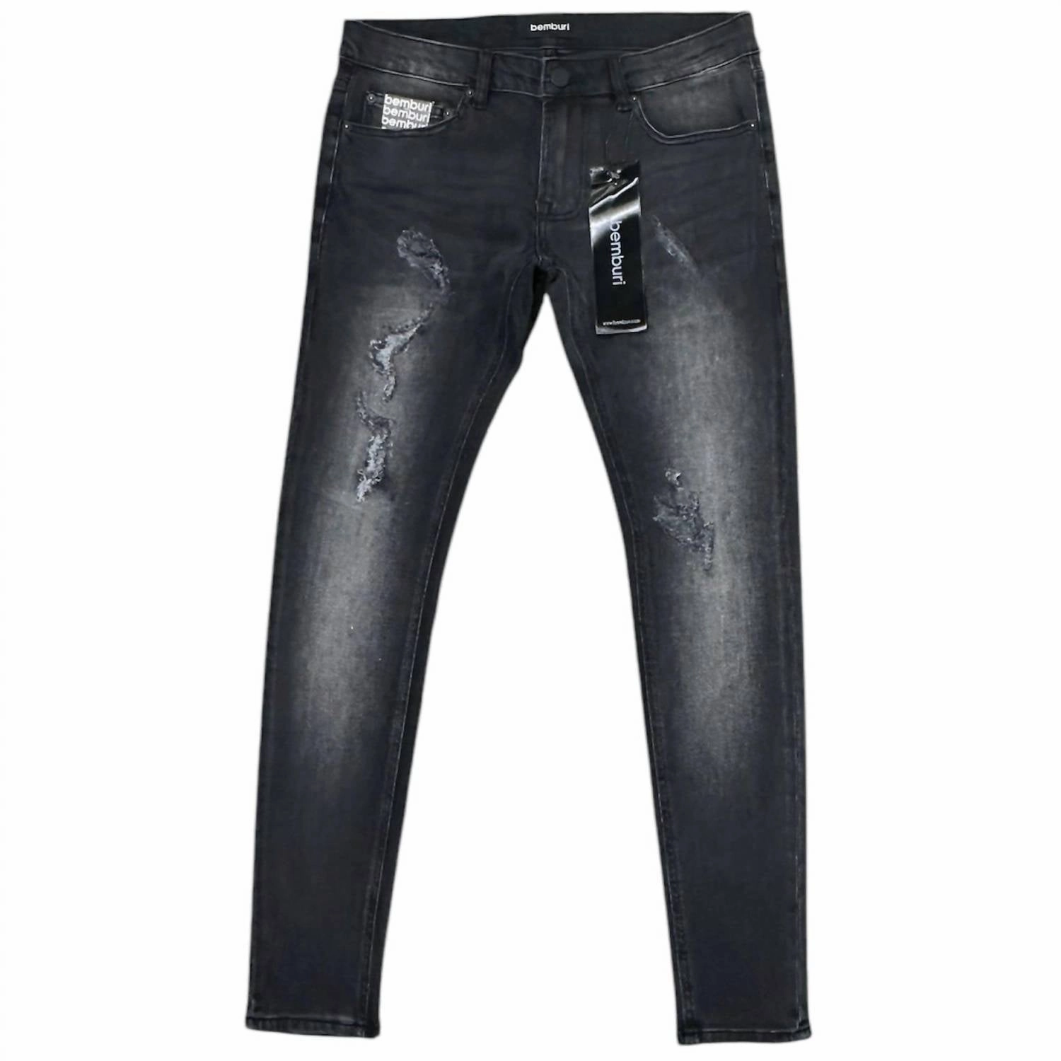 Men's Skinny Denim Jean In Dark Grey Breathable Work Meeting Relaxed Style Breathable Feel