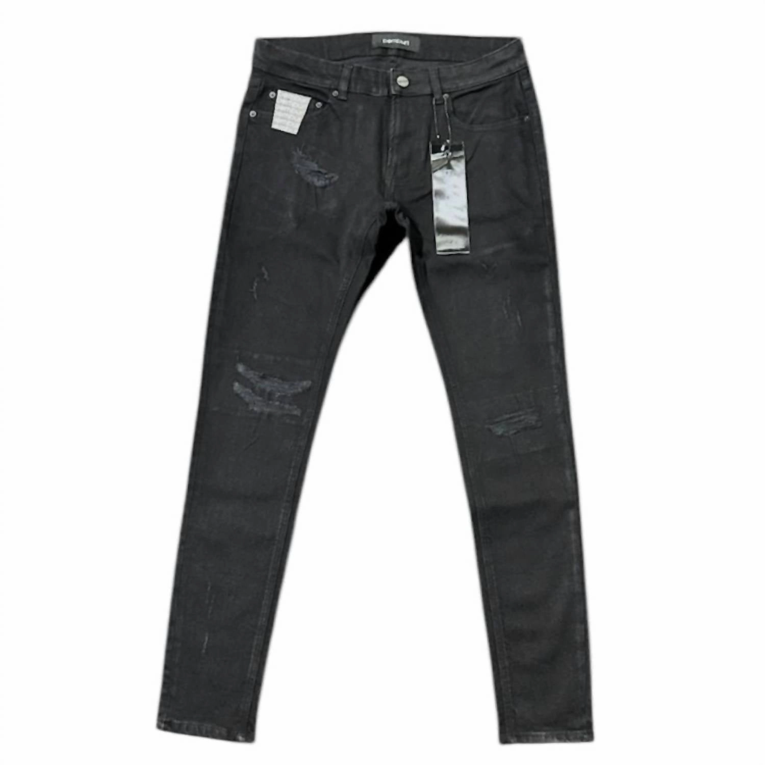 Men's Skinny Denim Jean In Jet Black Cool Fit Artist Vibe Travel Outfit