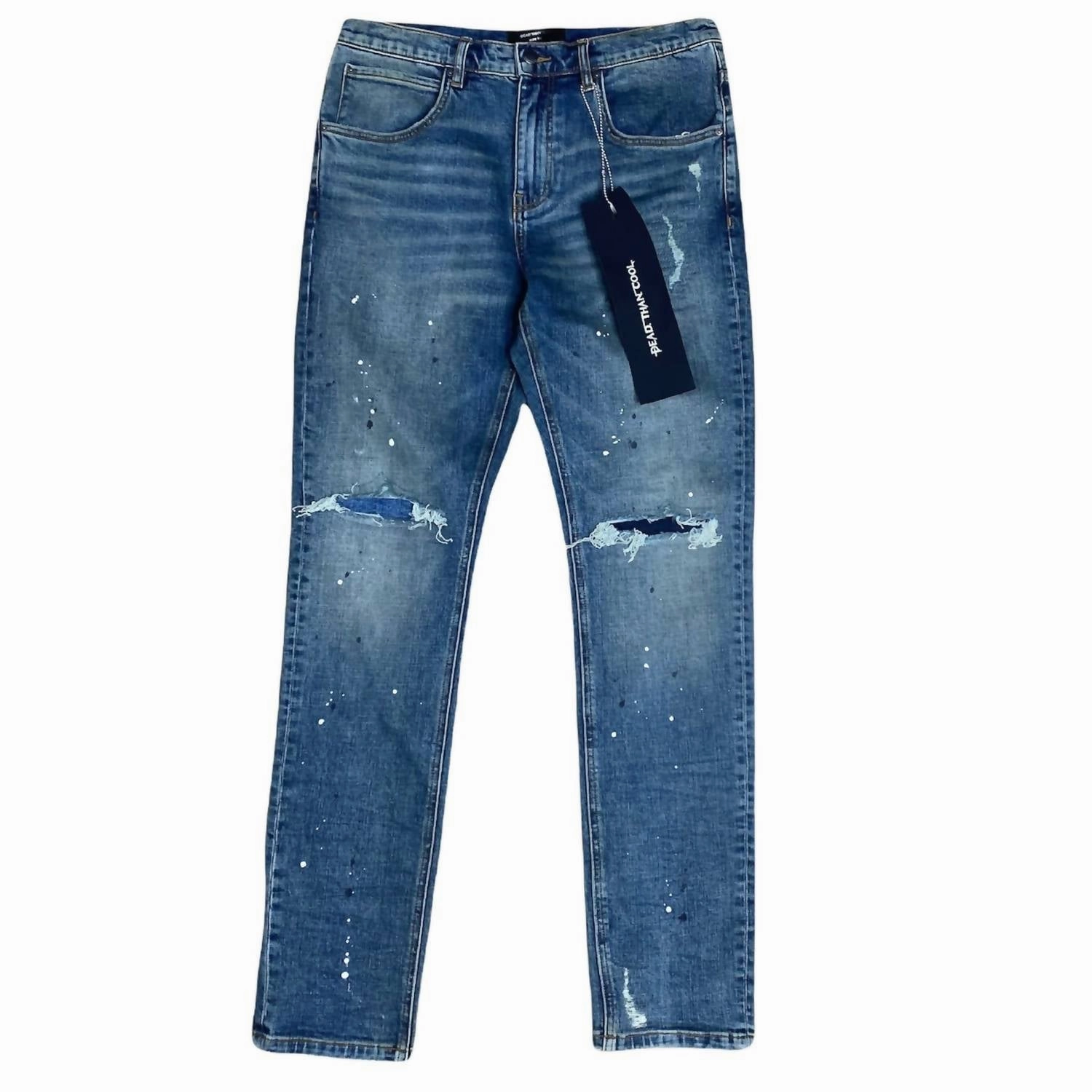 Men's Splatter Jean In Vintage Comfortable Wear