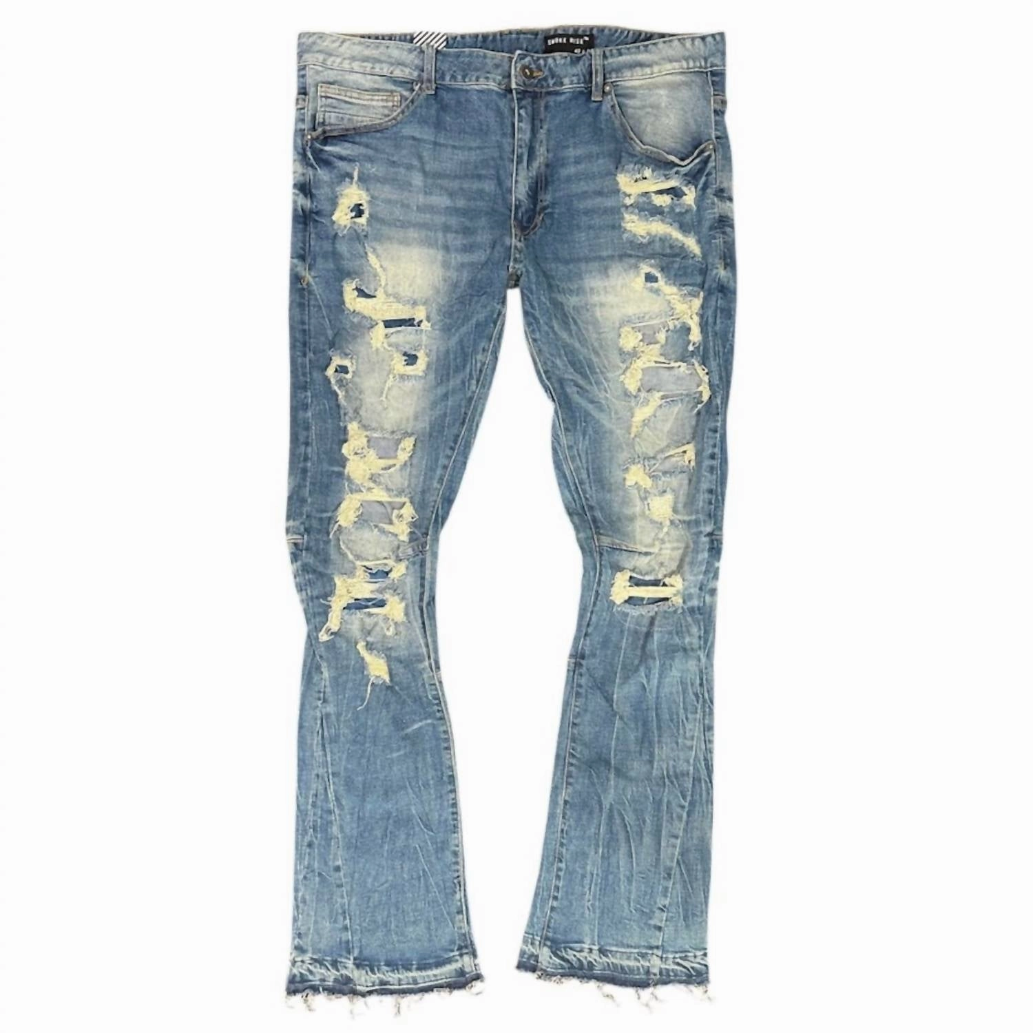 Eco Friendly Night Out Trendy High Quality Men's Stacked Flare Fit Jeans In Elysian Blue