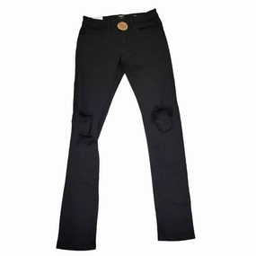 Men's Super Skinny Jeans Distressed In Black Eco Friendly Lightweight Modern Blended Style