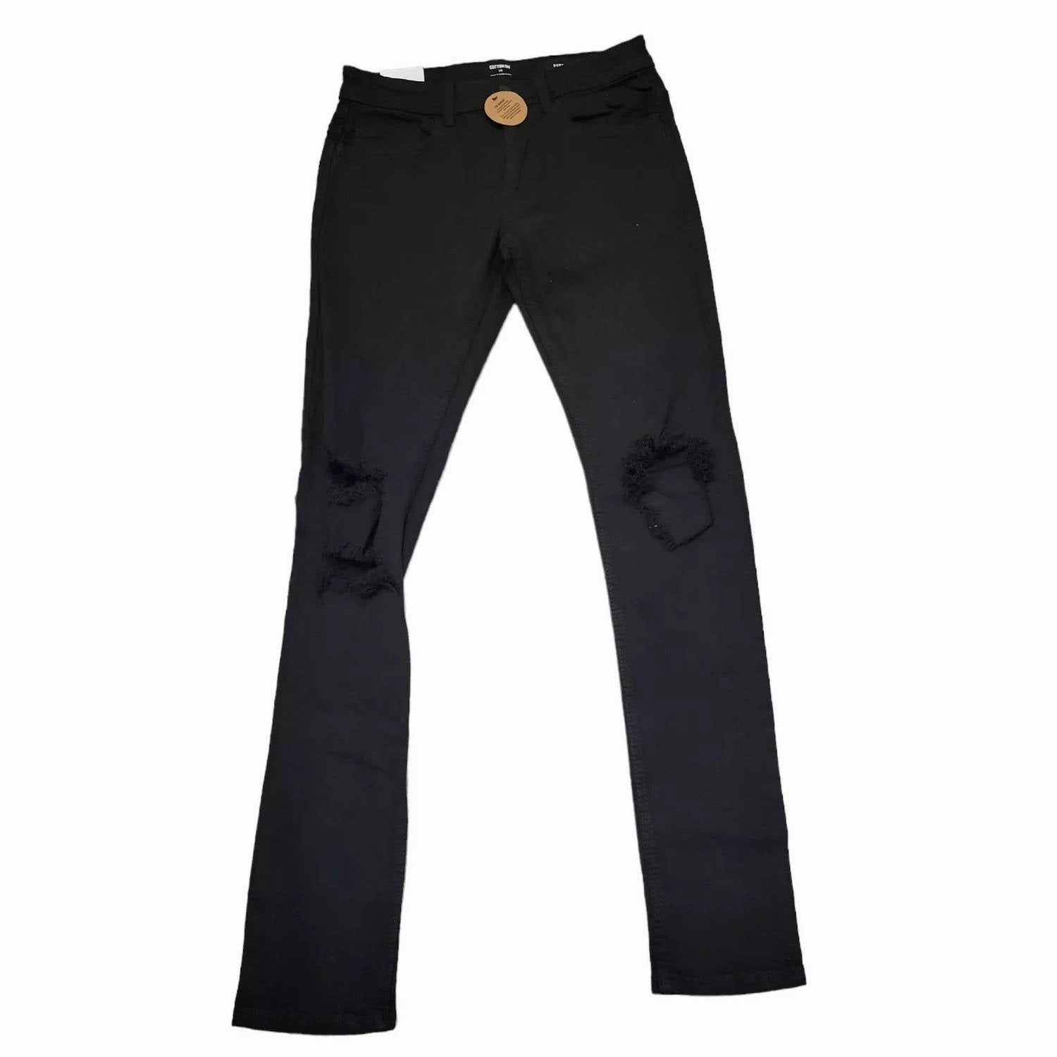 Men's Super Skinny Jeans Distressed In Black Eco Friendly Lightweight Modern Blended Style
