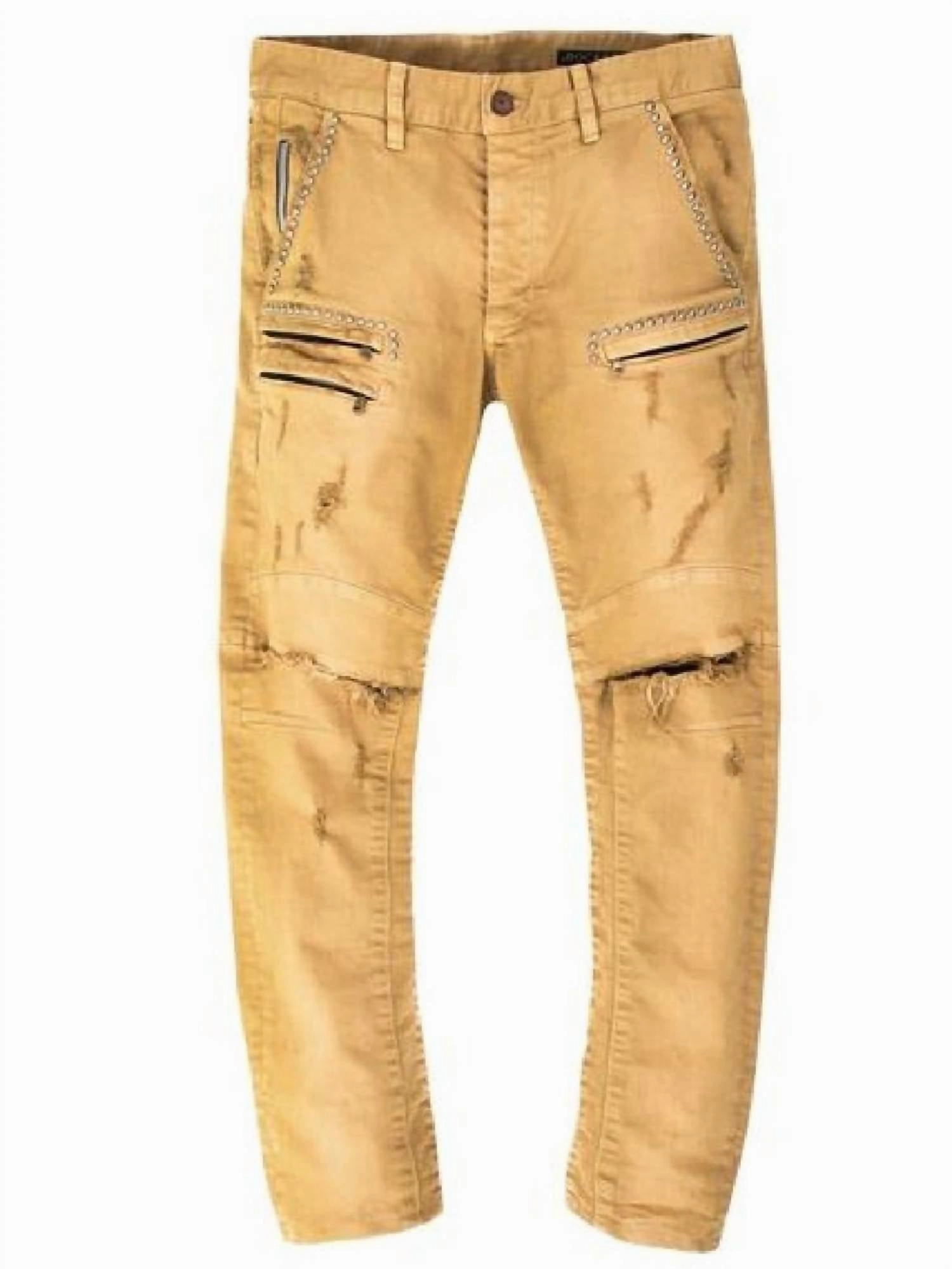 Go-To Style Men's Tory Biker Jeans In Camel
