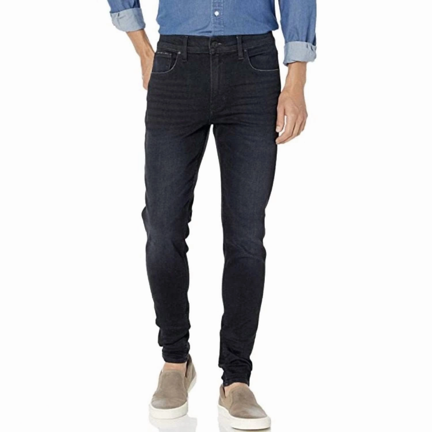 Modern Straight Leg Moisture Wicking Technology Men's Zack Skinny Expa Jean In Black Wash