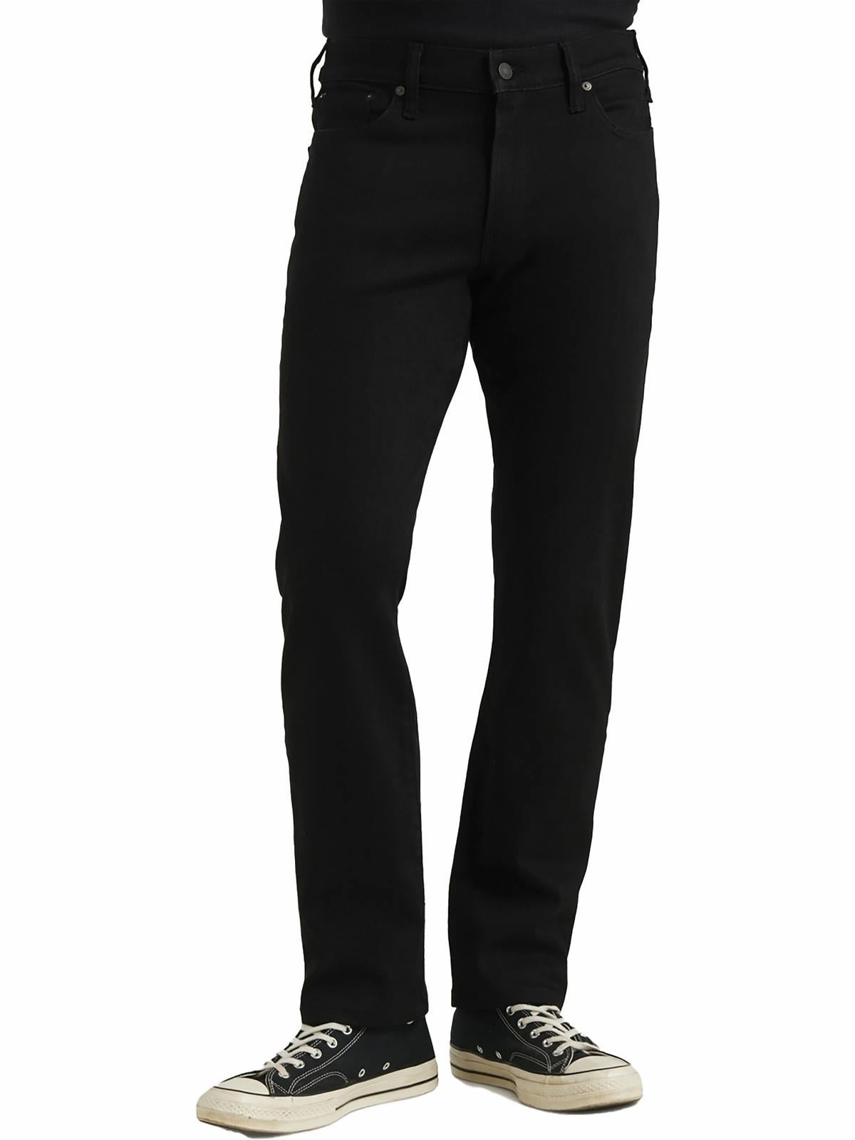 Winter Warmth Durable Mens Denim Stretch Mid-Rise Straight Leg Jeans