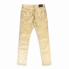 METALLIC MONOGRAM YELLOW SKINNY JEANS Artist Vibe Comfy Modern Traveler Gear Sunny Vibes