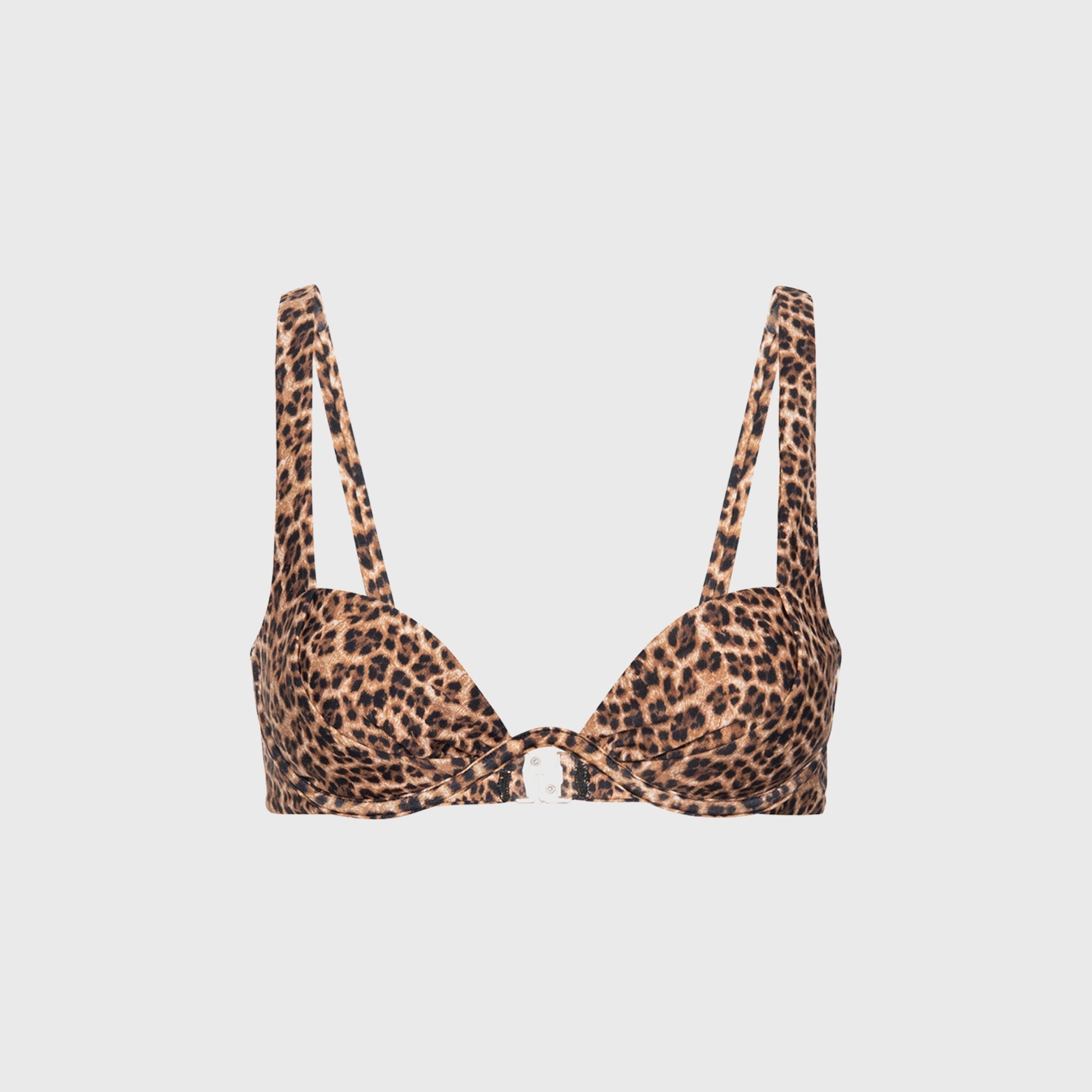 Thermal Bonded Seams Eco Friendly Dye Miaou Cora Bikini Top - Leopard