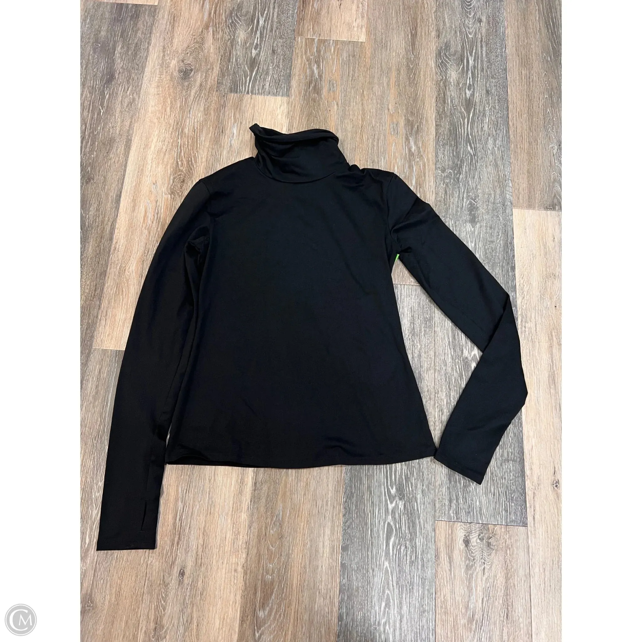 Flattering Drape Athletic Top Long Sleeve Collar By Alo In Black, Size: M