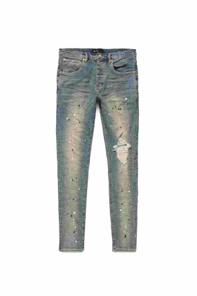 Mid Rise Destroy Paint Jeans Customizable length