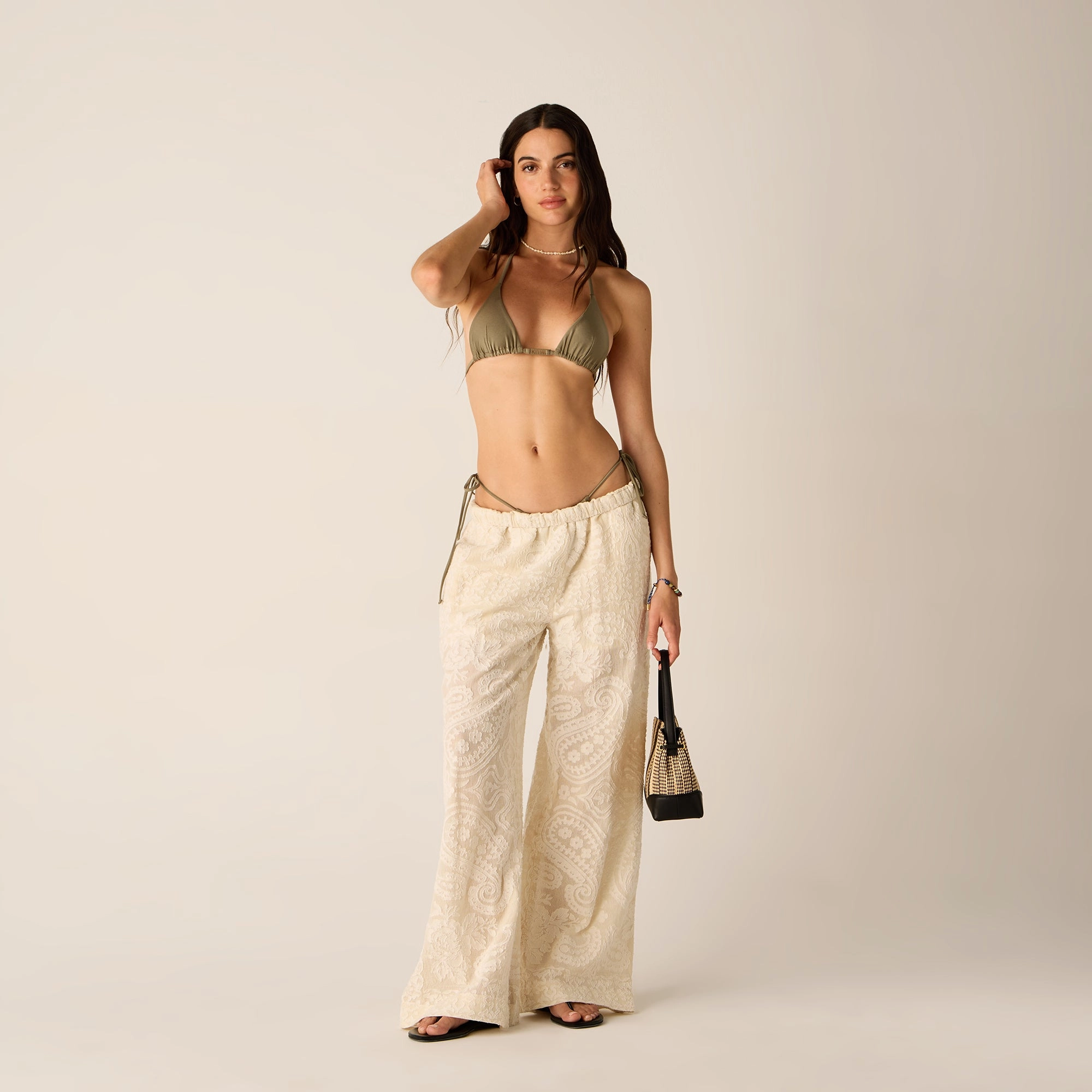 Travel Ready Relaxed Fit Kith Women Ida Paisley Gauze Pant - Waffle