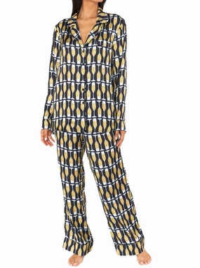 Classic Pajama Set In Champagne Dropped Shoulder Cut