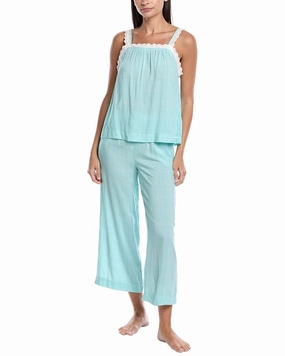 Sanctuary 2pc Tank & Pant Set Wide Ribbed Hem Stretch Knit Material