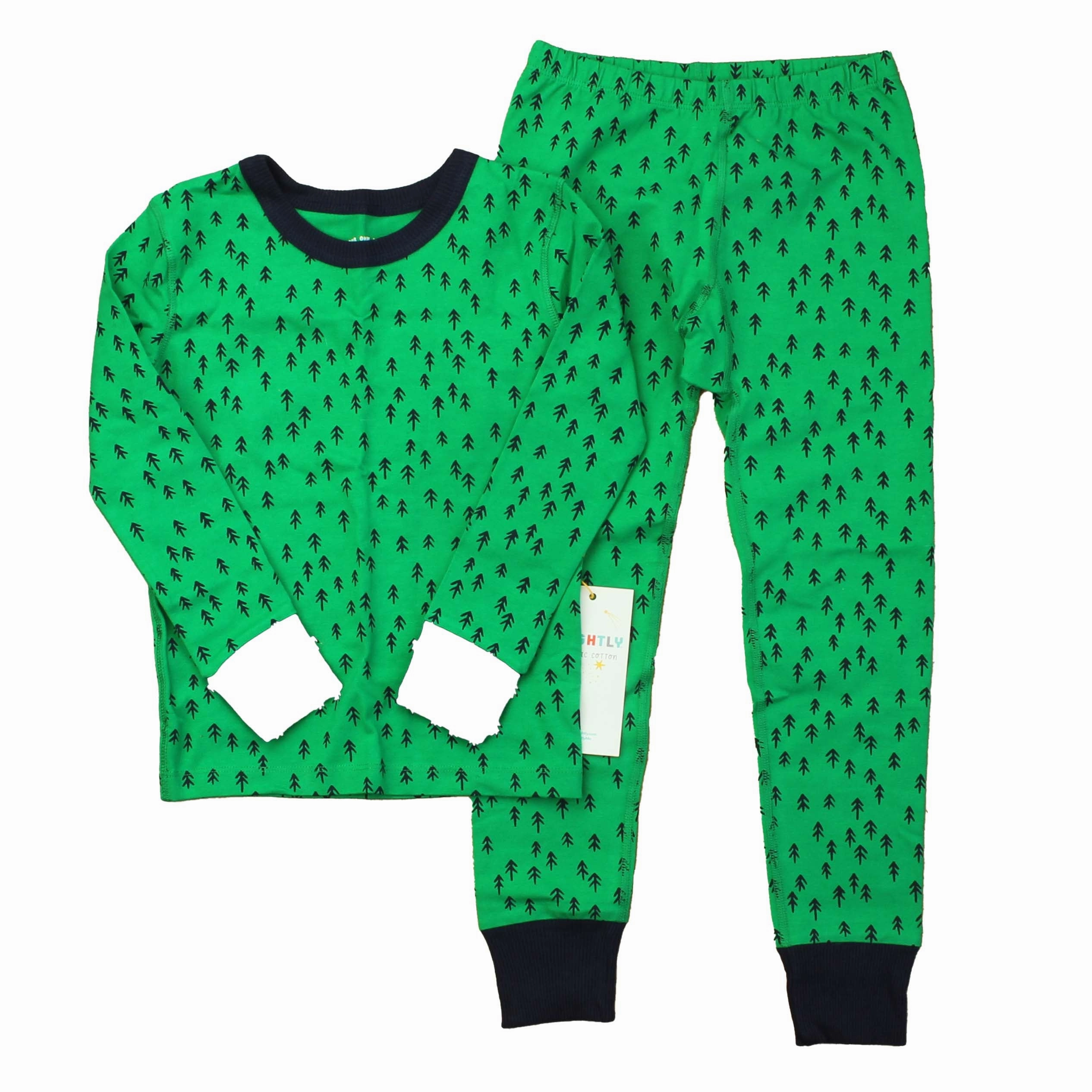 Adjustable Drawstrings Mightly Boys Green | Blue 2-piece Pajamas