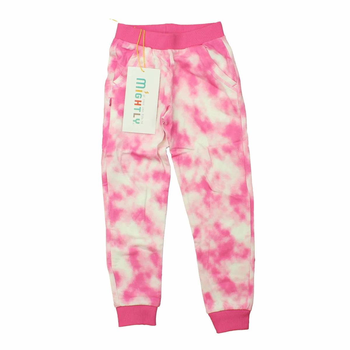 Flexible Layer Double Stitched Mightly Girls Pink Tie Dye Casual Pants