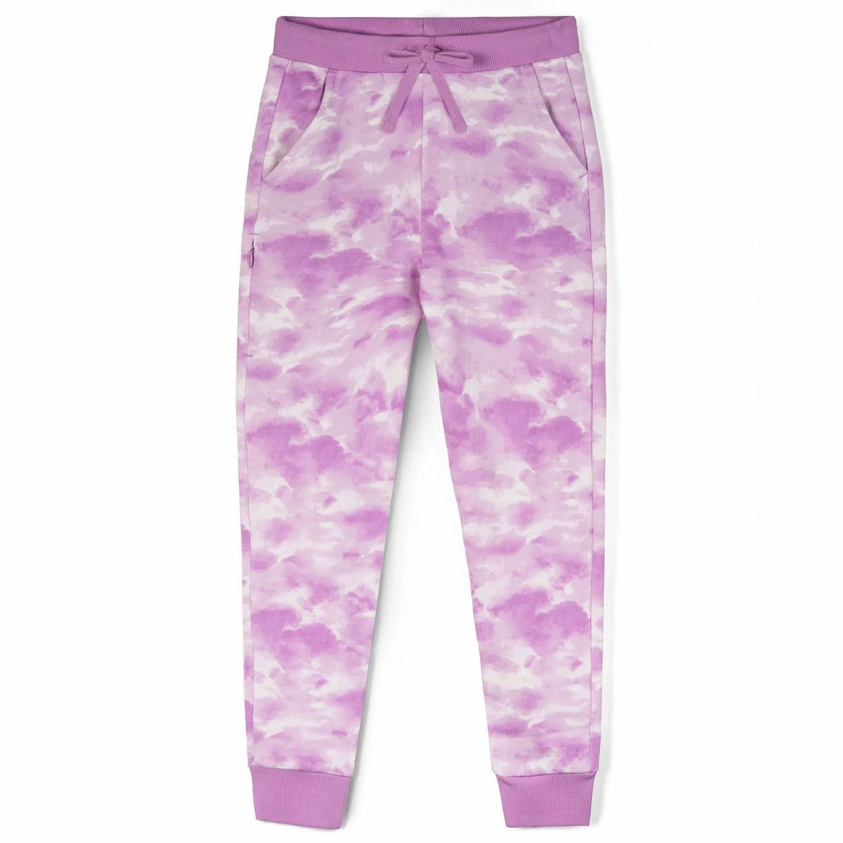 Recyclable Fabric Blend NoBuckleDesign Mightly Girls Purple Tie Dye Casual Pants