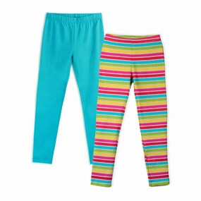 Tagless Labeling TailoredSilhouette Mightly Girls Rainbow Stripe Leggings