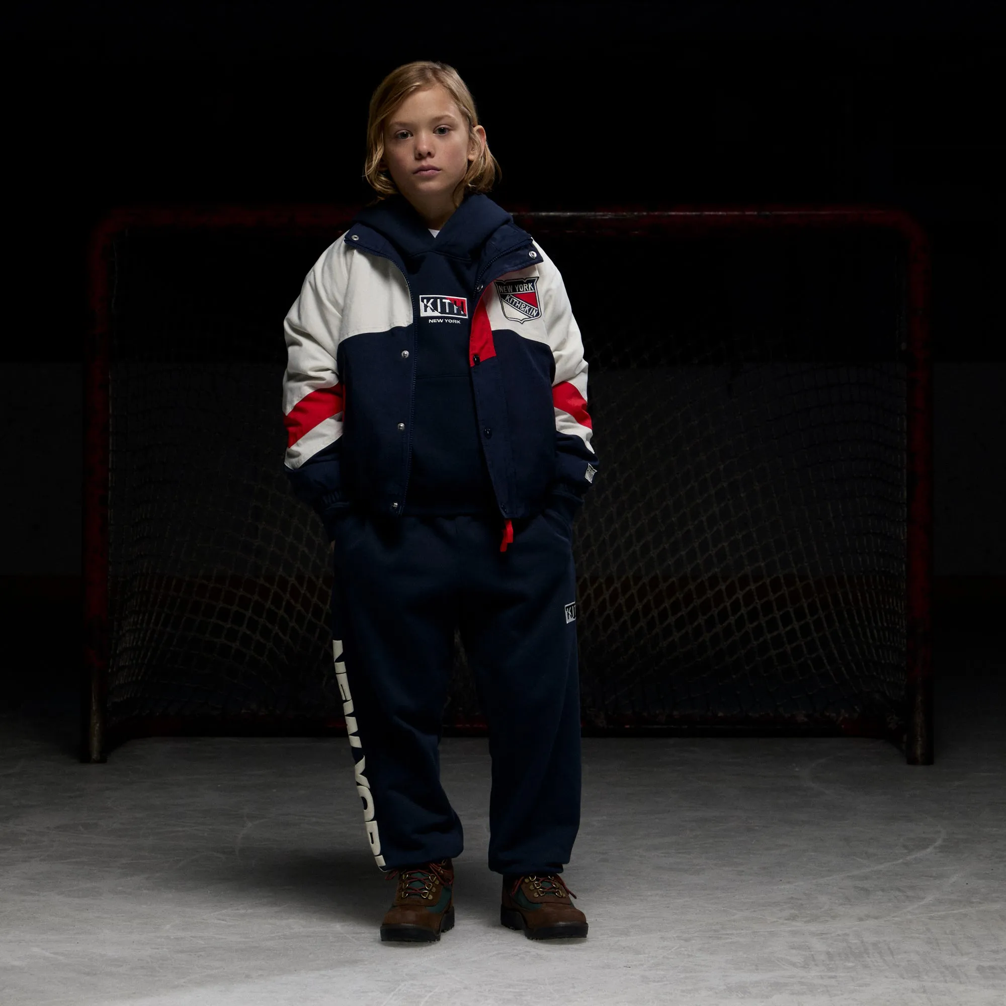 Kith Kids for the New York Rangers New York Nelson Hoodie - Nocturnal Earthy Tones Tweed