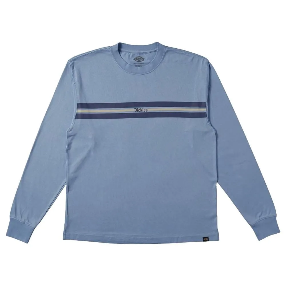 Dickies Tom Knox Long Sleeve T-Shirt - Blue Comfy Pieces Smooth Jersey Texture