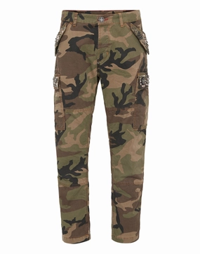 Beach Day Versatile Soft Denim Cargo Trousers Studs