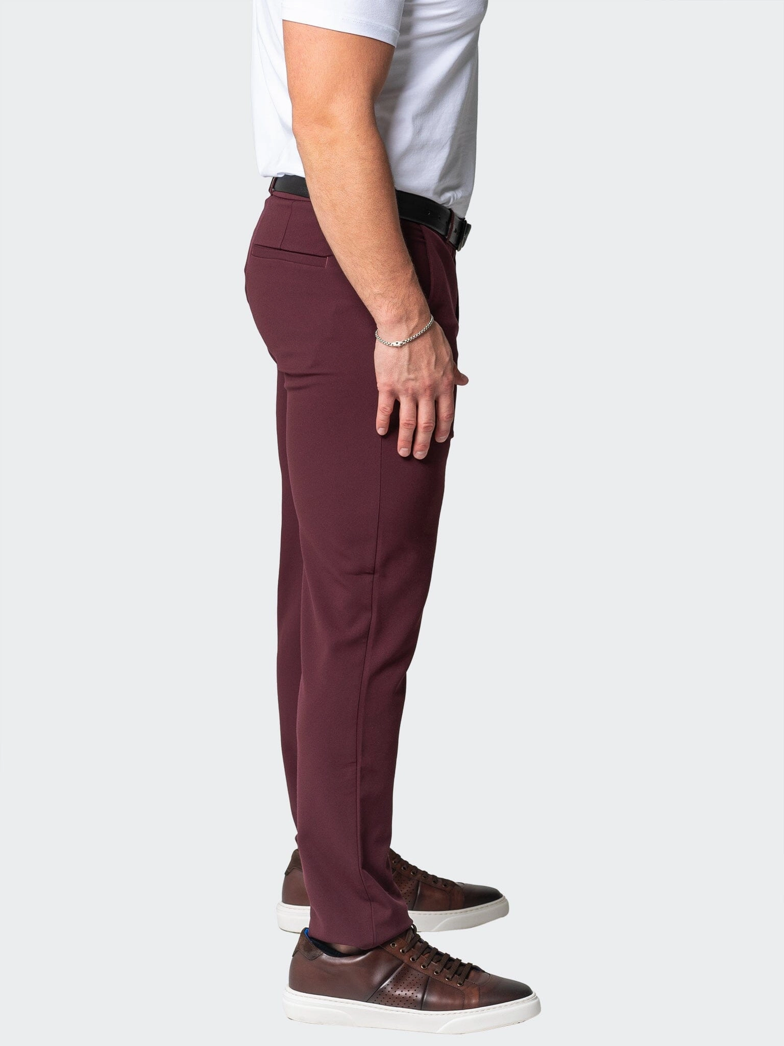 4-Way Stretch Pants Solid Red Timeless Edge