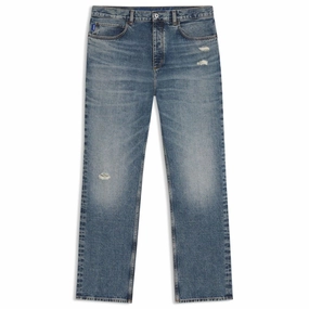 Baggy-fit jeans in blue distressed denim Heavy Duty Zipper Mechanism Spring Mood Bold