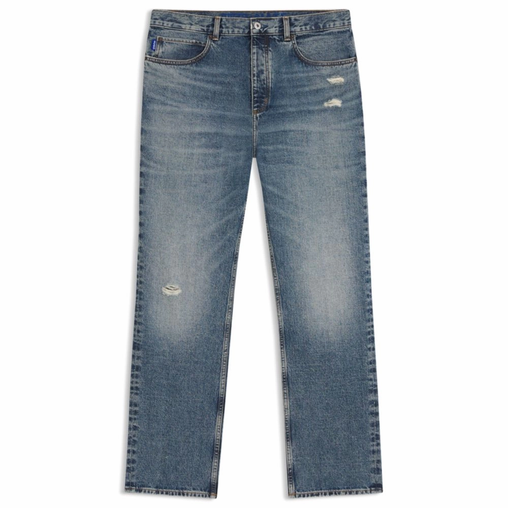 Baggy-fit jeans in blue distressed denim Elegant Adult Fashion Smooth Picnic Style