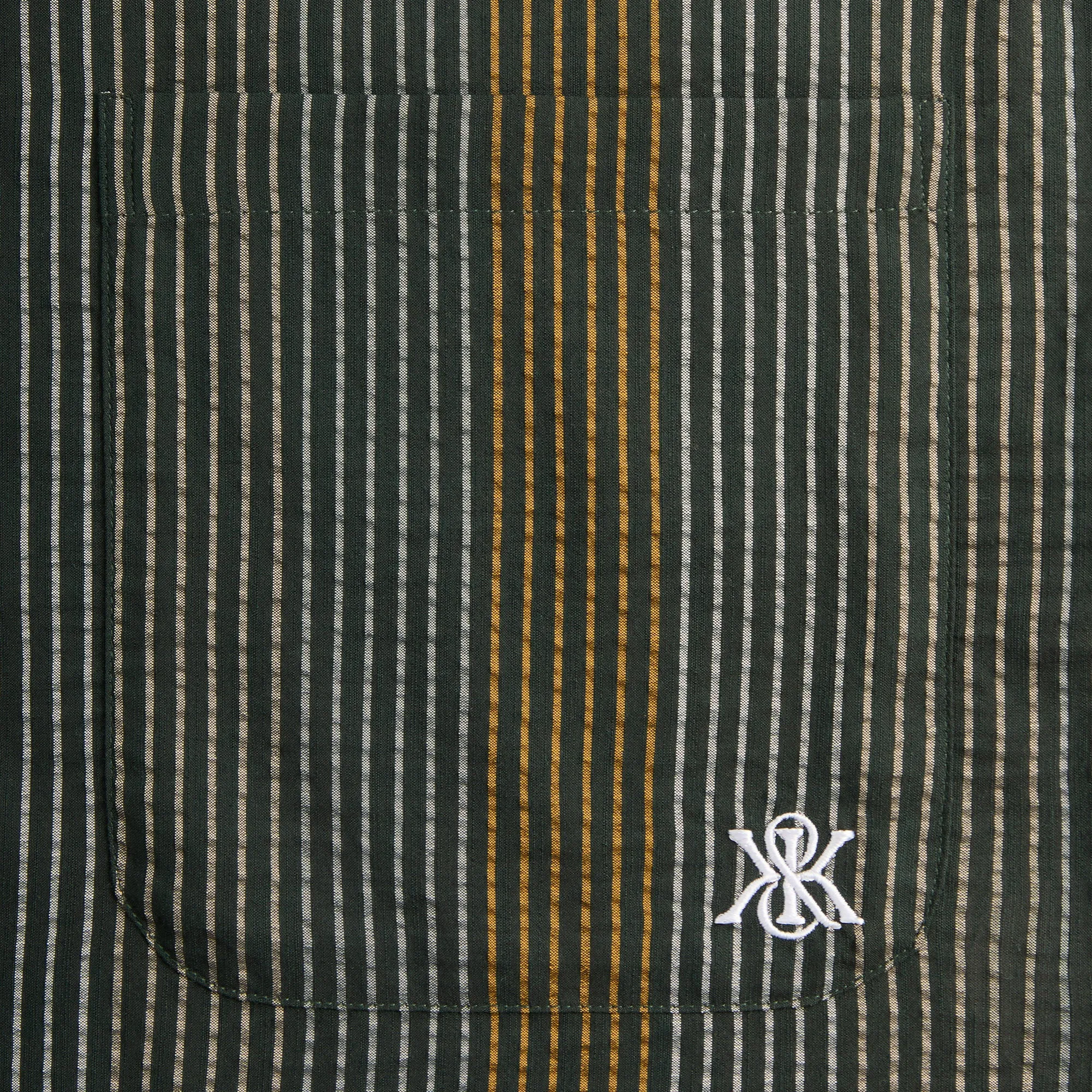 Kith Seersucker Boxy Collared Overshirt - Stadium Hidden Button Placket