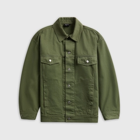 Flexible Fiber Fill Anti Pilling Texture A.P.C. Blouson Elvis - Green