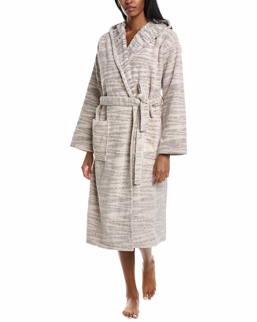 Missoni Home Allan Hooded Bathrobe Abrasion Resistant Edges Zipper Free Design