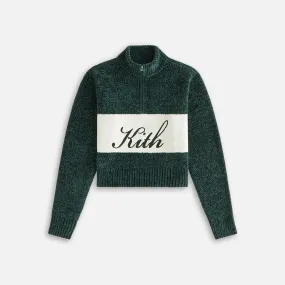 Minimal Look Kith Women Hunter II Chenille Script Quarter Zip - Stadium