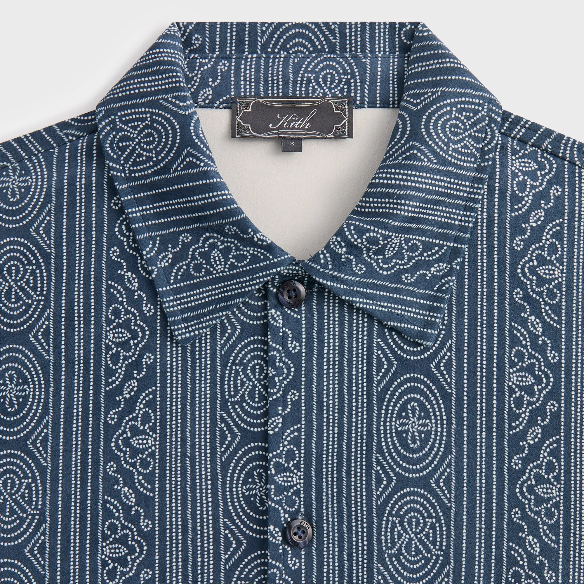 Kith Isaac Microsuede Long Sleeve Button Down - Nocturnal Lightweight texture hypoallergenic